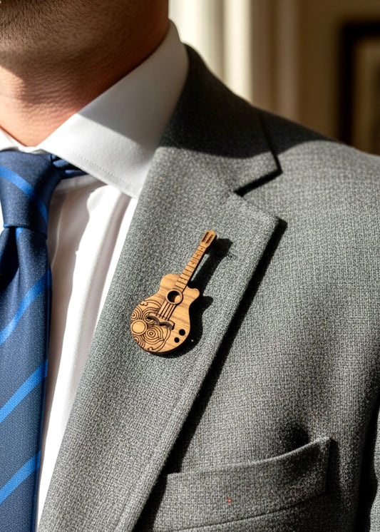 Virtuoso Guitar Brooch - Lapel Pin