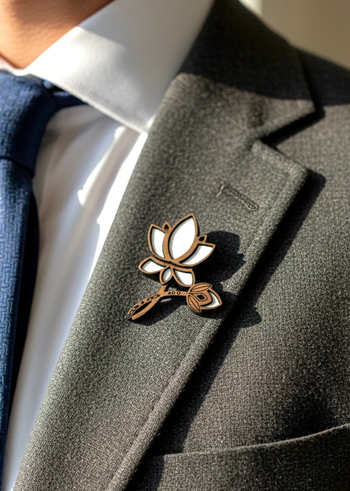 Serenity Lotus Brooch - Lapel Pin