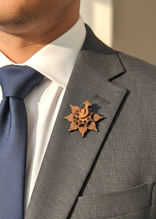 Imperial Peacock Brooch - Lapel Pin